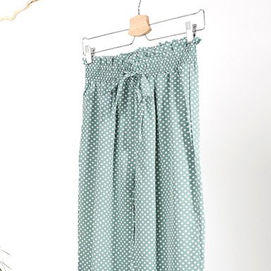 Зеленые женские брюки в горошек PLUS SIZE