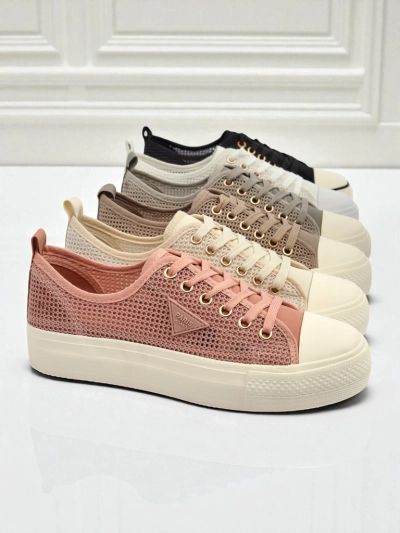 Afrodyta Rosa Women's Sneakers - Breathable Pink Fabric Shoes for Summer