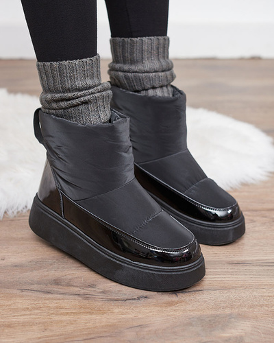 Royalfashion Black Maderta slip-on women's snow boots