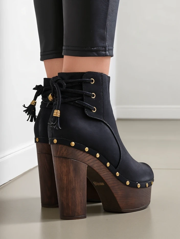 Royalfashion Женские ботильоны на толстом каблуке Bezollos