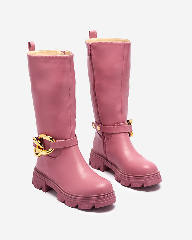 Moteriški rožinės spalvos batai su grandinėle Sudfa - Avalynė