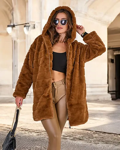 Royalfashion Moteriškas kailinis paltas