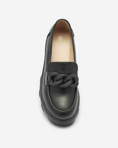 Женские мокасины черного цвета Aromg- Footwear