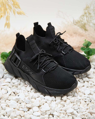 Esmeralda Juodi Sneakers'ai Su Plokščiu Kulnu