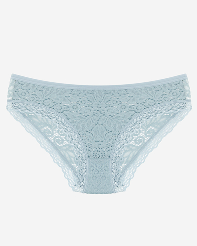 Mėlynos vienspalvės nėriniuotos kelnaitės moterims - Apatiniai