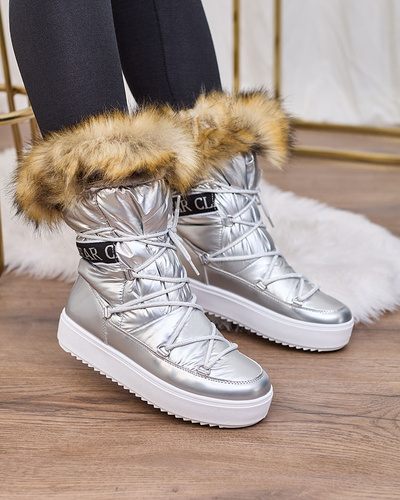 Royalfashion Silver slip-on boots a'la snow boots for women Gomllo