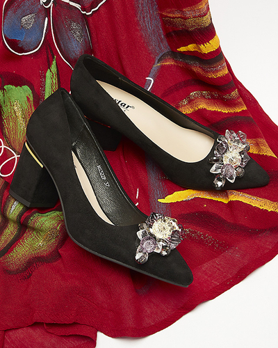 Черные женские туфли с разноцветными кристаллами Xitas - Обувь