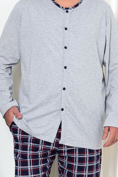 Royalfashion Vyrų medvilniniai pižamos su languotu raštu DIDELIS DYDIS