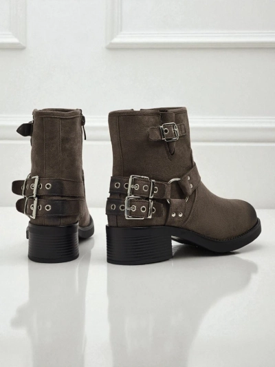 Moteriški eko zomšiniai aulinukai su sagtimis „Valtos“