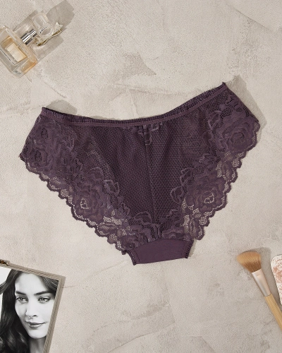 Royalfashion Фиолетовые кружевные трусики для женщин