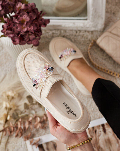 "Royalfashion" Moteriški mokasinai su spalvotais karoliukais "Karonia"