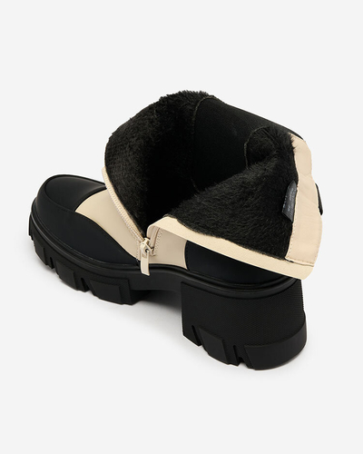 "Royalfashion" Moteriški matiniai smėlio spalvos "Bevta" batai plokščiu kulnu