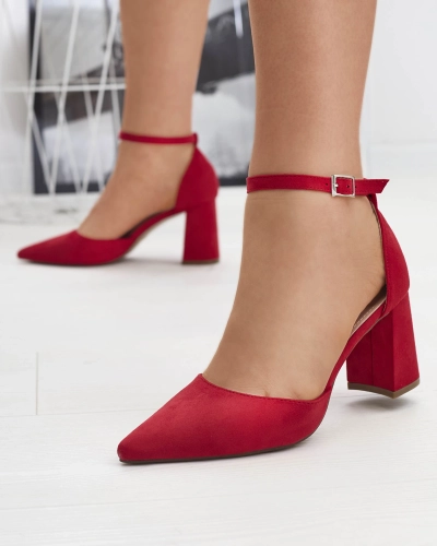 Raudonos spalvos moteriški bateliai suvarstomi į apačią Derra - Avalynė