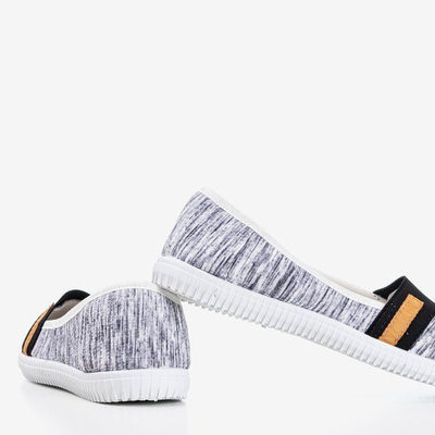 Czarne tenisówki slip - on z paseczkami Arimida - Obuwie