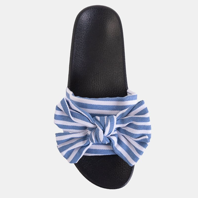 Moteriškos platformos basutės su mėlynos ir baltos spalvos juostelėmis Strai - Avalynė