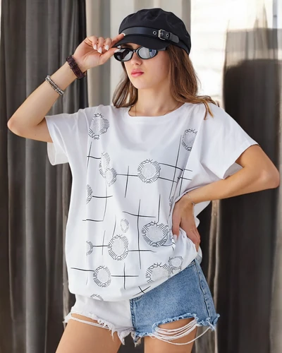 Royalfashion moterų medvilninė marškinėliai su spauda