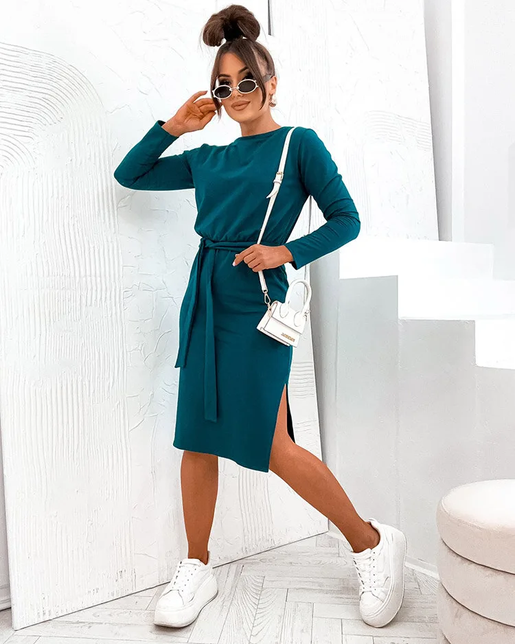 Royalfashion Женское хлопковое платье длиной до колена