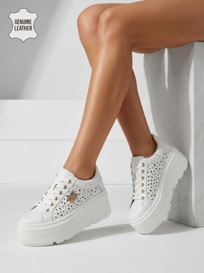 Ažūriniai moteriški sportiniai bateliai iš natūralios odos Atelle