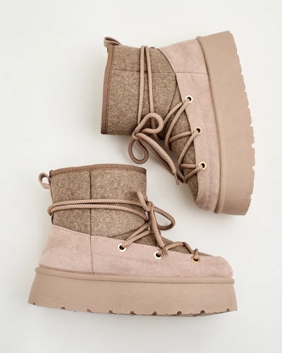 Royalfashion Женские ботинки для снега Filori на шнуровке