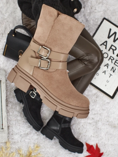 Высокие женские ботинки из эко-замши Callire