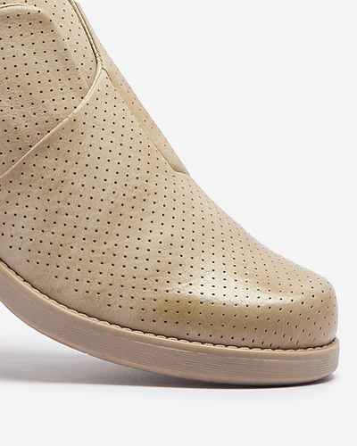 Smėlio spalvos moteriški eko odos pusbačiai Ilioppa- Avalynė