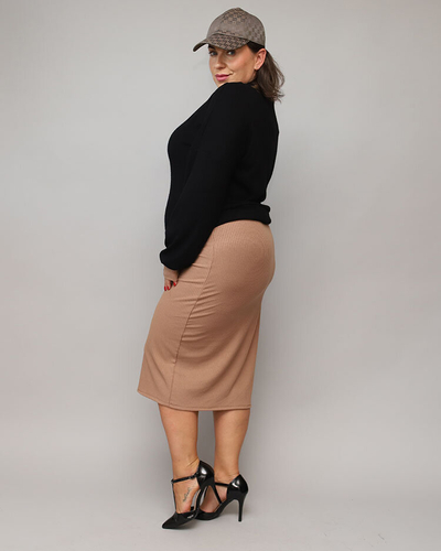 Royalfashion Повседневный женский комплект в черно-коричневых тонах