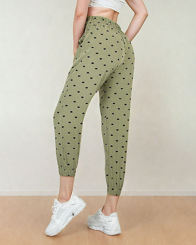 Royalfashion Женские брюки из ткани с сердечками