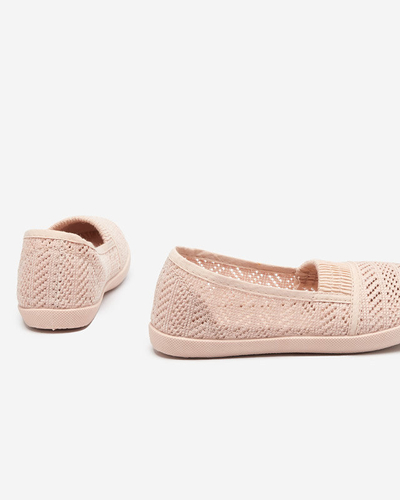 Детские пудровые слипоны с ажуром Qey - Обувь