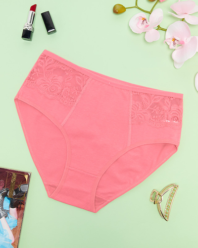 Коралловые женские хлопковые трусики PLUS SIZE- Нижнее белье