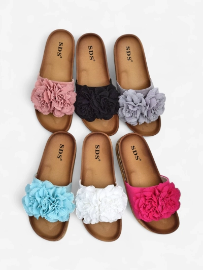 Женские шлепанцы Royalfashion с цветами Focce