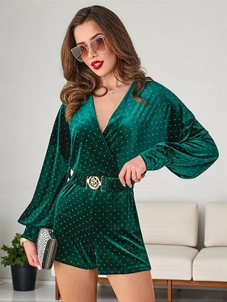 Royalfashion Moteriškas kombinezonas su blizgučiais