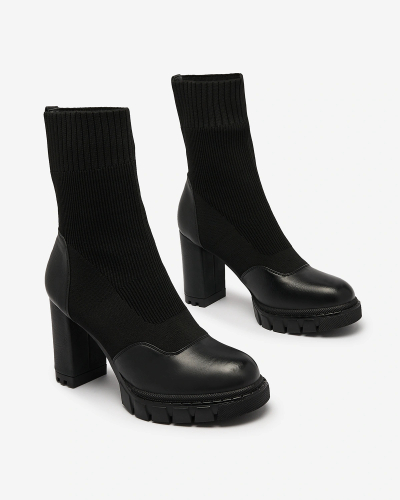 "Royalfashion" juodi moteriški aukštakulniai "Flexi Booties"
