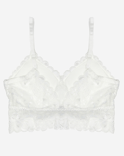 Balta bralette liemenėlė su nėriniais - Apatiniai drabužiai