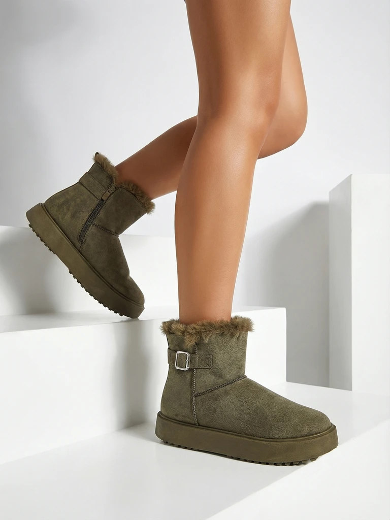 Royalfashion Krótkie buty a'la śniegowce damskie Aurelia Classico - zimowe sztosy!