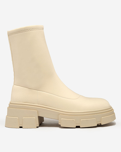 "Royalfashion" Smėlio spalvos moteriški ekovamzos batai "Classy Girl"