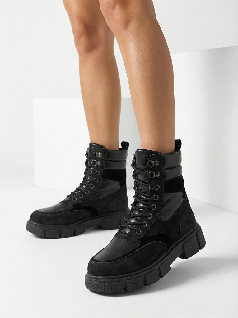 Juodi moteriški apšiltinti traperiai Kasemi- Avalynė