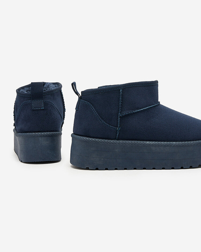Royalfashion Navy blue короткие женские сапоги а'ля сноубутсы Teritsi