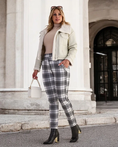 "Royalfashion" Pašiltintos moteriškos tegings kelnės PLUS SIZE