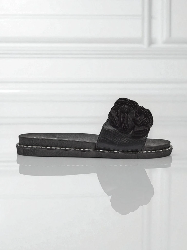 Royalfashion moteriškos šlepetės lygiu padu Flora Verde