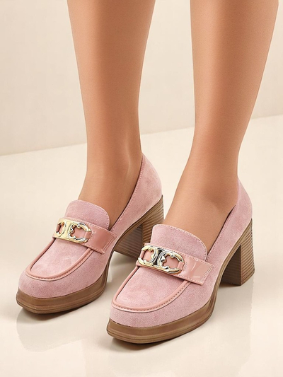 Royalfashion Женские мокасины на толстом каблуке Qeroy