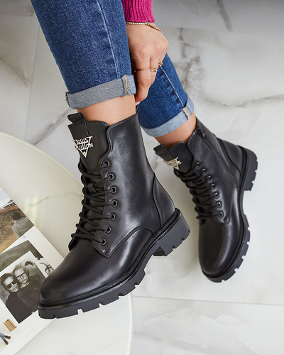 Royalfashion Черные женские высокие сапоги-багги Stepurba