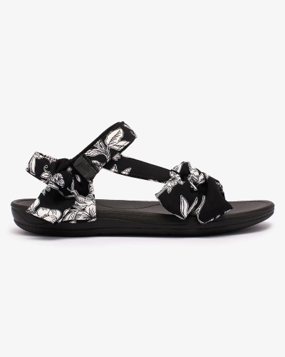 Royalfashion Juodos spalvos moteriški sandalai su spauda Andreti