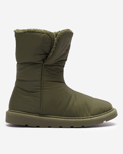 Темно-зеленые женские сапоги a'la сноубутсы Kalioli- Footwear