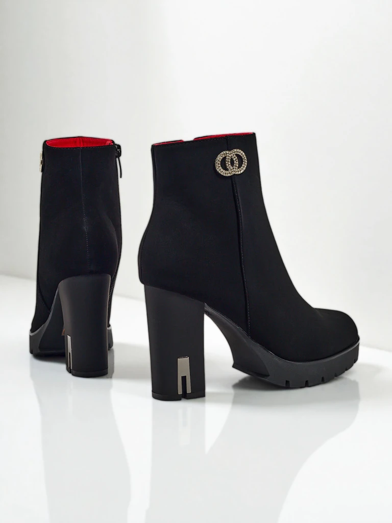 Женские ботильоны Olivane из матовой экокожи на каблуке-столбике