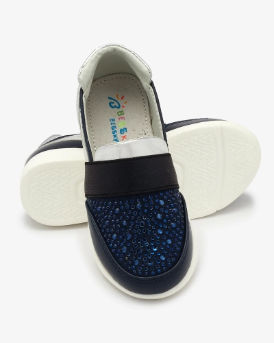 OUTLET Royalfashion Navy-black детские кроссовки-слипоны Ciarala