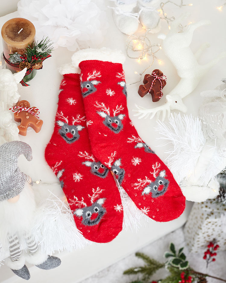 Royalfashion Warmed Christmas Red Moteriškos kojinės