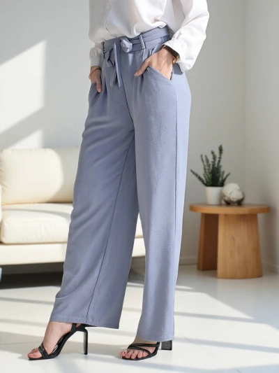 Royalfashion Широкие женские брюки с поясом