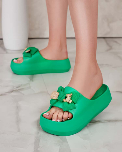 Royalfashion Moteriškos guminės šlepetės su dekoratyviniu lankeliu Afeen