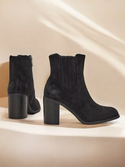 Royalfashion Женские ботильоны из эко-замши на блочном каблуке Cesios