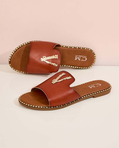 Royalfashion Женские шлепанцы из эко-кожи Cemenna